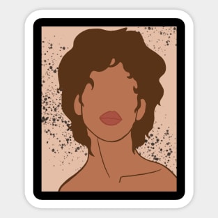 Minimalist Boho African American Woman Sticker